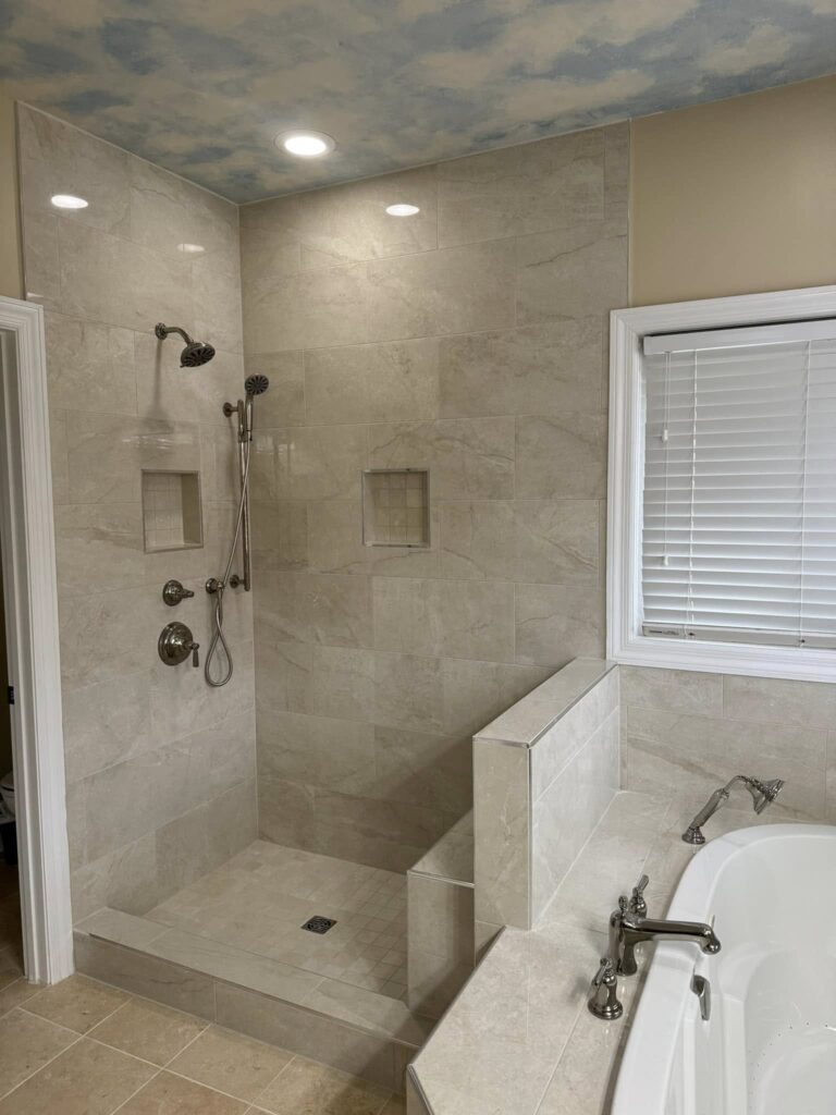 porcelain shower/tub deck